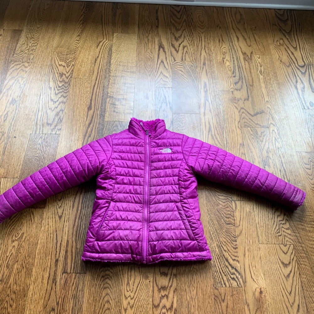 North Face girls reversible Mossbud swirl jacket